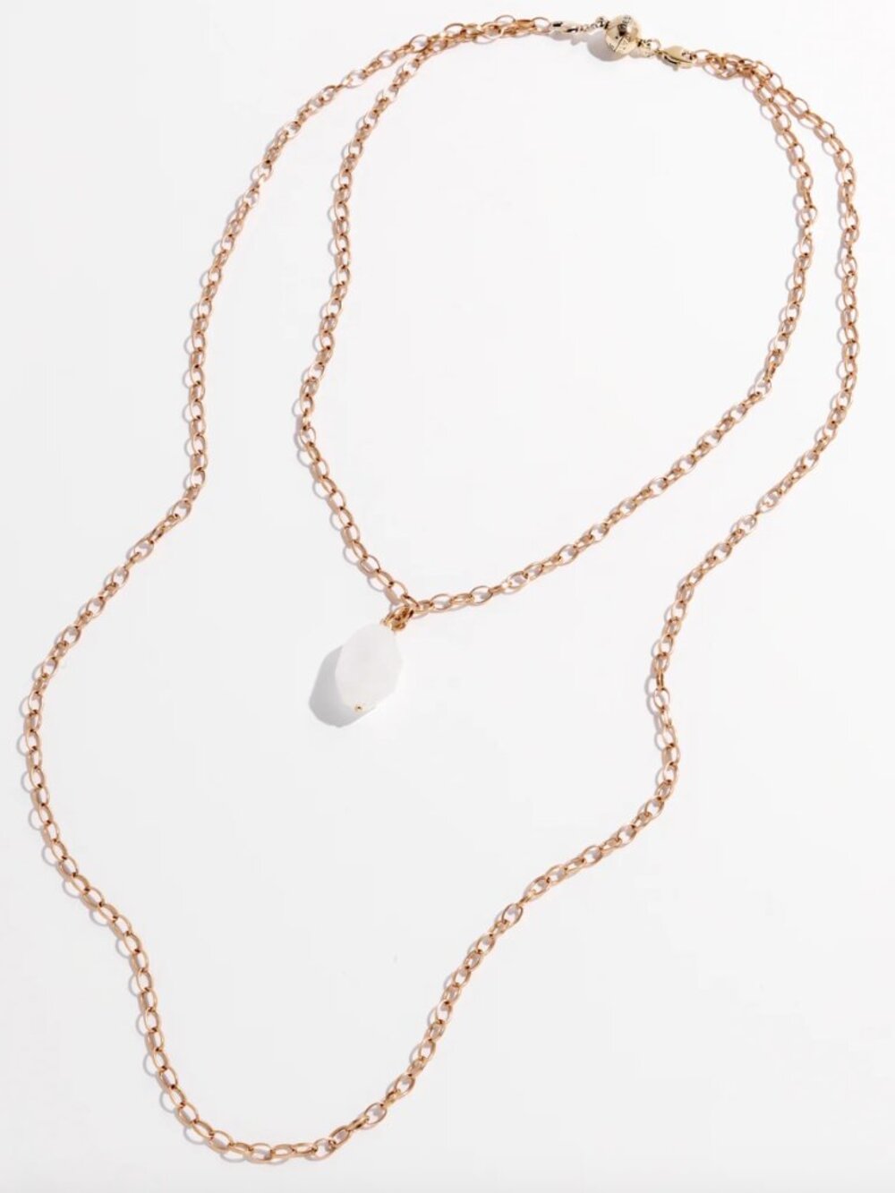 Katia Designs Layered Gold Necklace Set with Clear Crystal Pendant